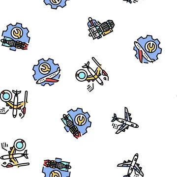 Aircraft mechanic seamless pattern vector Stock Illustration