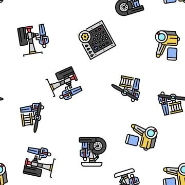 Aircraft mechanic seamless pattern vector Stock Illustration