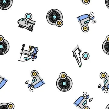 Aircraft mechanic seamless pattern vector 스톡 일러스트
