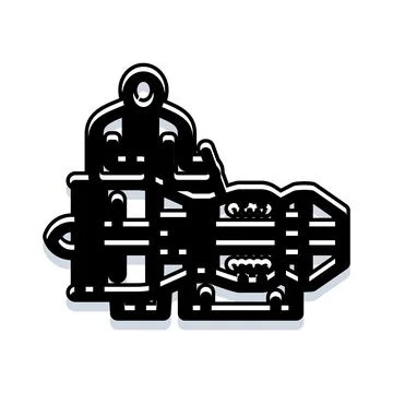 Aircraft mechanic working on jet engine maintenance Stock Illustration