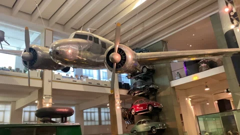 Aircraft model displayed in the Science Museum of London Video stock 322518935