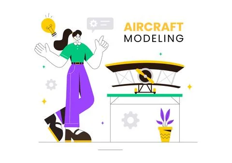 Aircraft Modeling and Crafting Vector Illustration with Assembling or Paint.. Stock Illustration