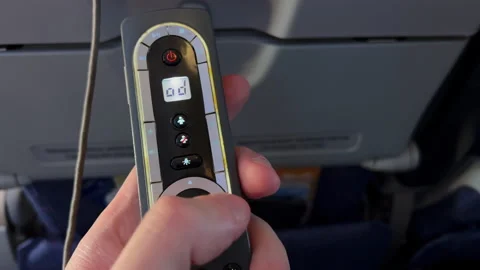 Aircraft multimedia system control panel for passenger. 库存影片 169824870