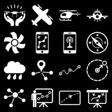 Aircraft navigation icon set Illustrazione stock