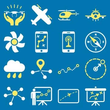 Aircraft navigation icon set Ilustración de archivo