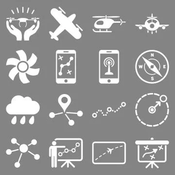 Aircraft navigation icon set Ilustración de archivo