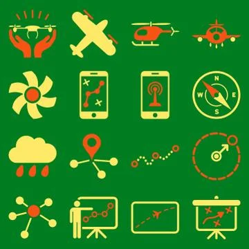 Aircraft navigation icon set Illustrazione stock
