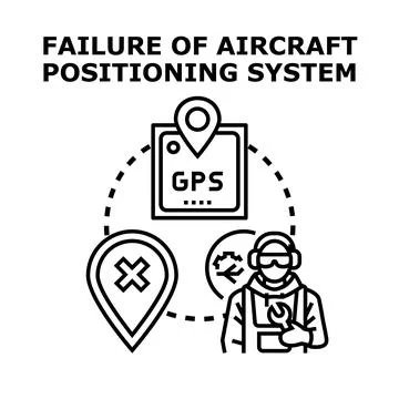 Aircraft navigation system failure and repair service Stock-Illustration