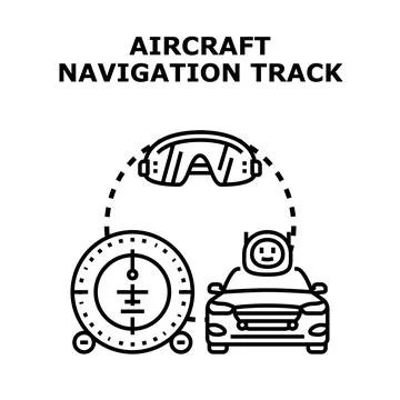 Aircraft navigation track concept for transportation Stock Illustration