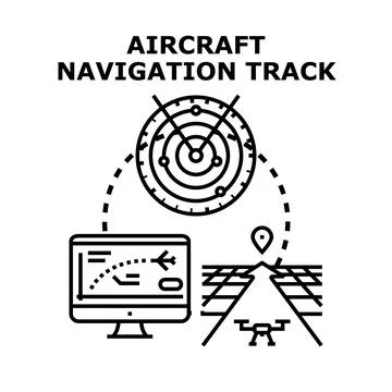 Aircraft navigation track control system concept Stock Illustration