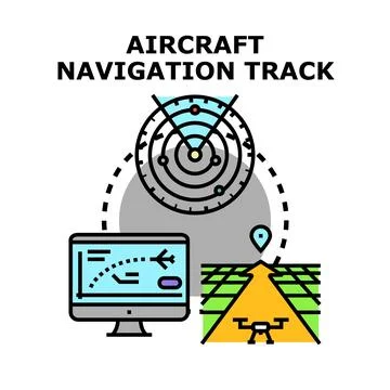 Aircraft navigation track control system concept Stock Illustration