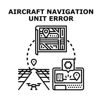 Aircraft navigation unit error message displaying 스톡 일러스트