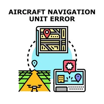 Aircraft navigation unit error message displaying 스톡 일러스트