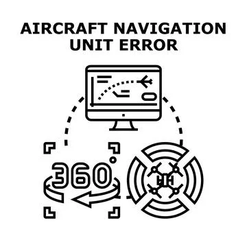 Aircraft navigation unit error system malfunction concept Stock Illustration