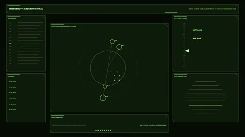 Aircraft Navigation Waypoint HUD Seamless Loop Stock Footage 342191282