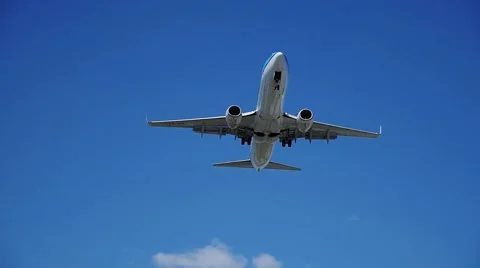 Aircraft overflight close Slow Motion Stock Footage 50054417