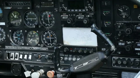 Aircraft panel and controls 02 Stock Footage 42491497