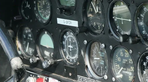 Aircraft panel and controls 03 Stock Footage 42496545