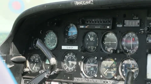 Aircraft panel and controls 06 Stock Footage 42496552