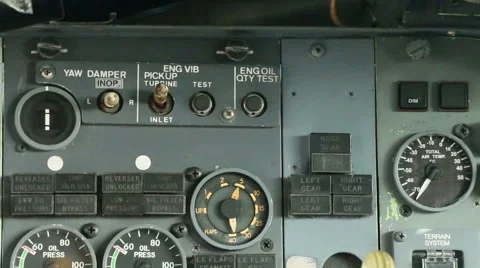 Aircraft panel and controls 11 Stock Footage 42512474