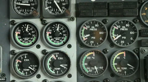 Aircraft panel and dials Stock Footage 42512703