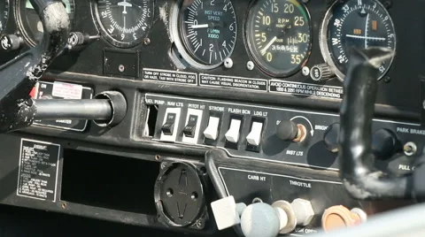 Aircraft panel dials and switches Stock Footage 42496746