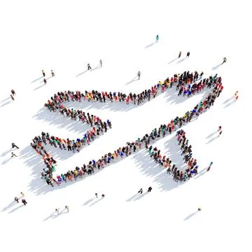 Aircraft people 3D rendering Stock Illustration