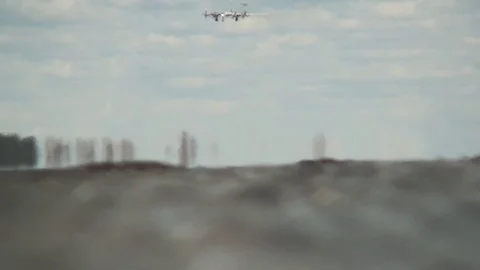 The aircraft performs landing Stock Footage 70750060