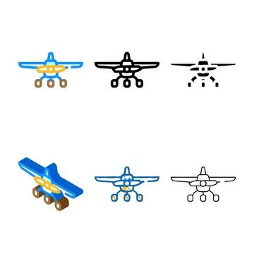 Aircraft plane color icon vector variety Illustrazione stock