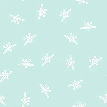 Aircraft plane line vector seamless pattern Illustrazione stock
