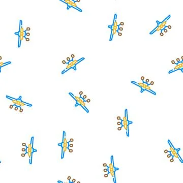 Aircraft plane vector seamless pattern Stock Illustration