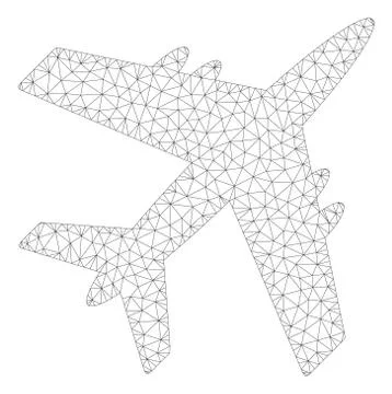 Aircraft Polygonal Frame Vector Mesh Illustration Illustrazione stock