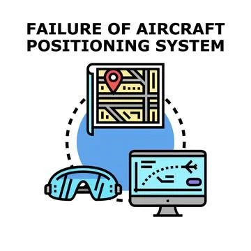 Aircraft positioning system failure concept vector illustration Stock Illustration