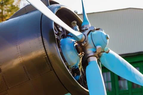 Aircraft propeller close-up Stock Photos