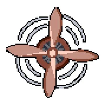 Aircraft propeller pixel art vector illustration Stock-Illustration