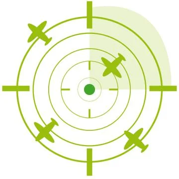 Aircraft radar on white background Stock Illustration
