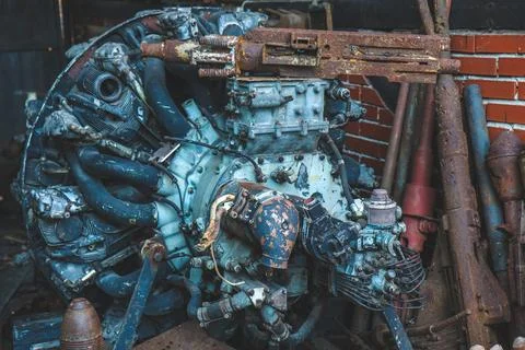 Aircraft radial engine Foto stock