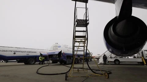 Aircraft refueling TL Stock Footage 7524965