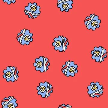 Aircraft repair vector seamless pattern Stock Illustration