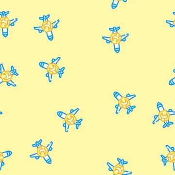 Aircraft repair vector seamless pattern Stock Illustration