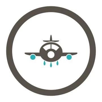 Aircraft Rounded Raster Icon Stock Illustration
