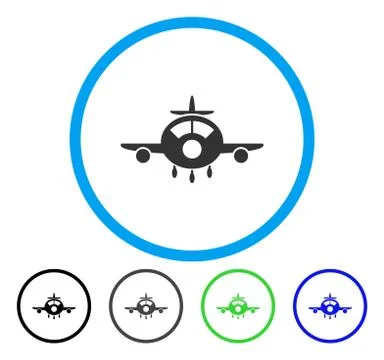 Aircraft Rounded Vector Icon Stock Illustration