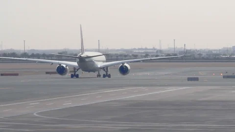 Aircraft On Runway In Doha Video stock 89738159