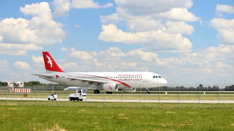 Aircraft on the runway Stock Footage 39956968