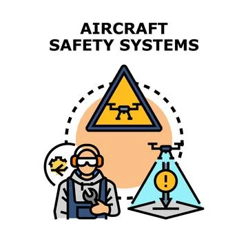 Aircraft safety system concept maintaining drone flight Stock Illustration