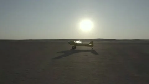 Aircraft on salt pan Video stock 147662543