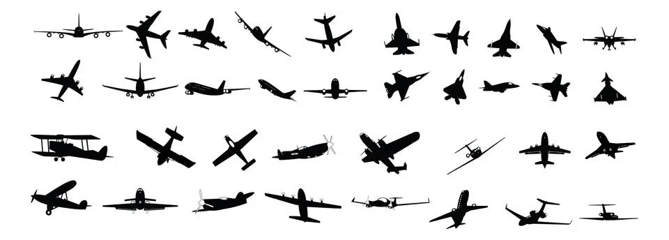 Aircraft set Stock Illustration