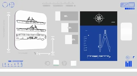 Aircraft Ship - Coding Info - blue 01 Stock Footage 61796551