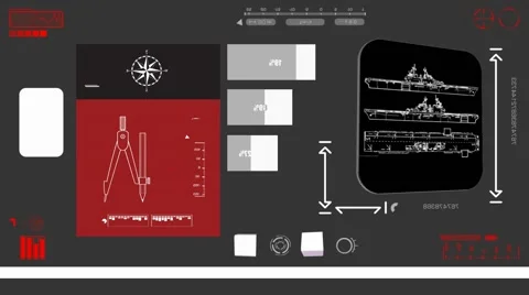 Aircraft Ship - Coding Info - red 02 Stock Footage 61796412