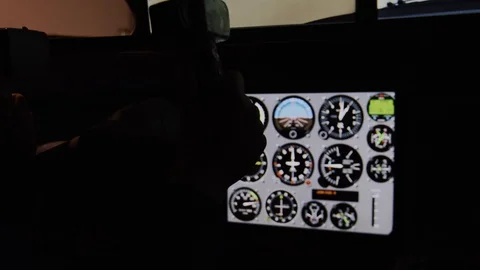 Aircraft Simulator Pilot Cabin Train Exercise Stock Footage 117314217